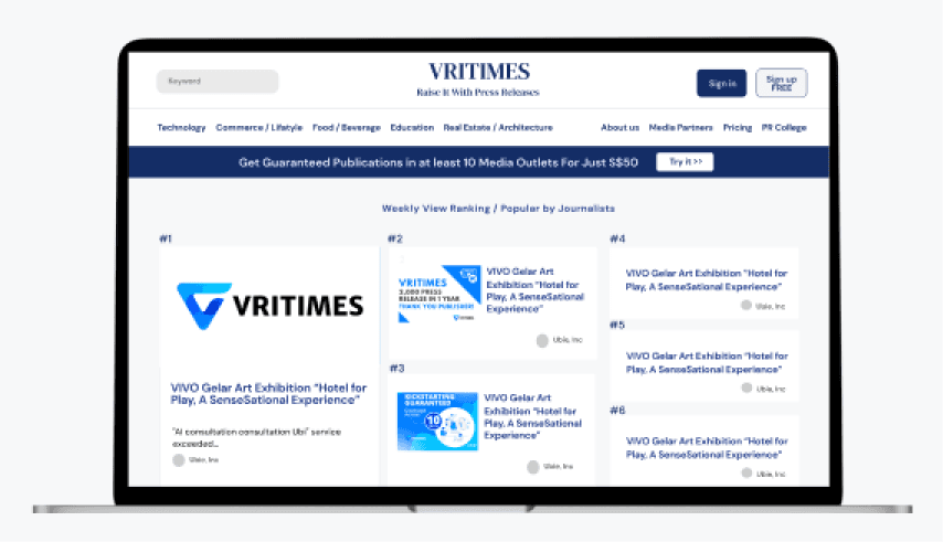 VRITIMES press release distribution service illustration