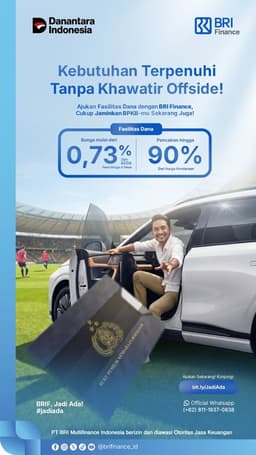 Penuhi Beragam Kebutuhan Tanpa Khawatir Offside, BRI Finance Hadirkan Fasilitas Dana
