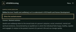 VCE Health and Human Development practice exams: check what your answer leaves out
