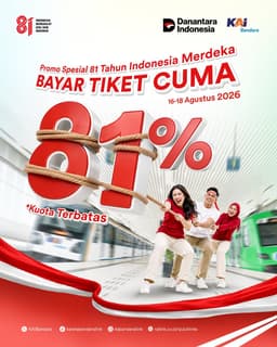 KAI Bandara Hadirkan Promo “Bayar Tiket Cuma 81%” Sambut HUT ke-81 RI