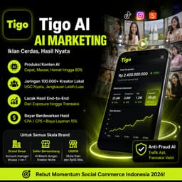 Iklan E-Commerce Indonesia Boros tapi Tidak  Konversi? Tigo AI Menggerakkan Jutaan Kreator Biasa  agar Setiap Rupiah Anggaran Terlihat Hasilnya