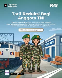 KAI Divre III Palembang Perpanjang Fasilitas Reduksi bagi Anggota TNI